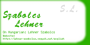 szabolcs lehner business card